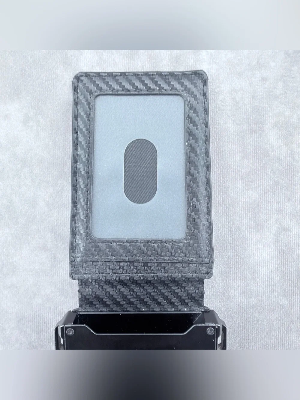 Carbon-Fiber Textured Black Money Clip Wallet for Men